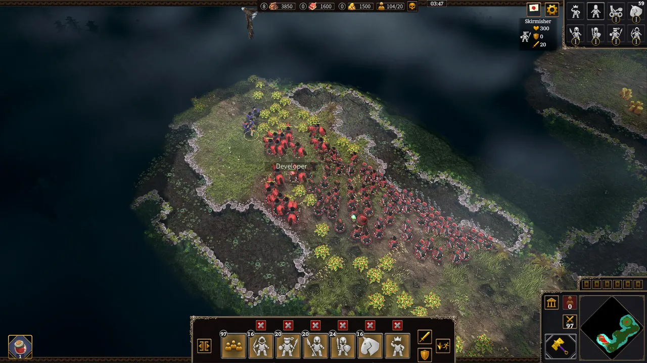 Blaze of Empires: an army marching through a valley