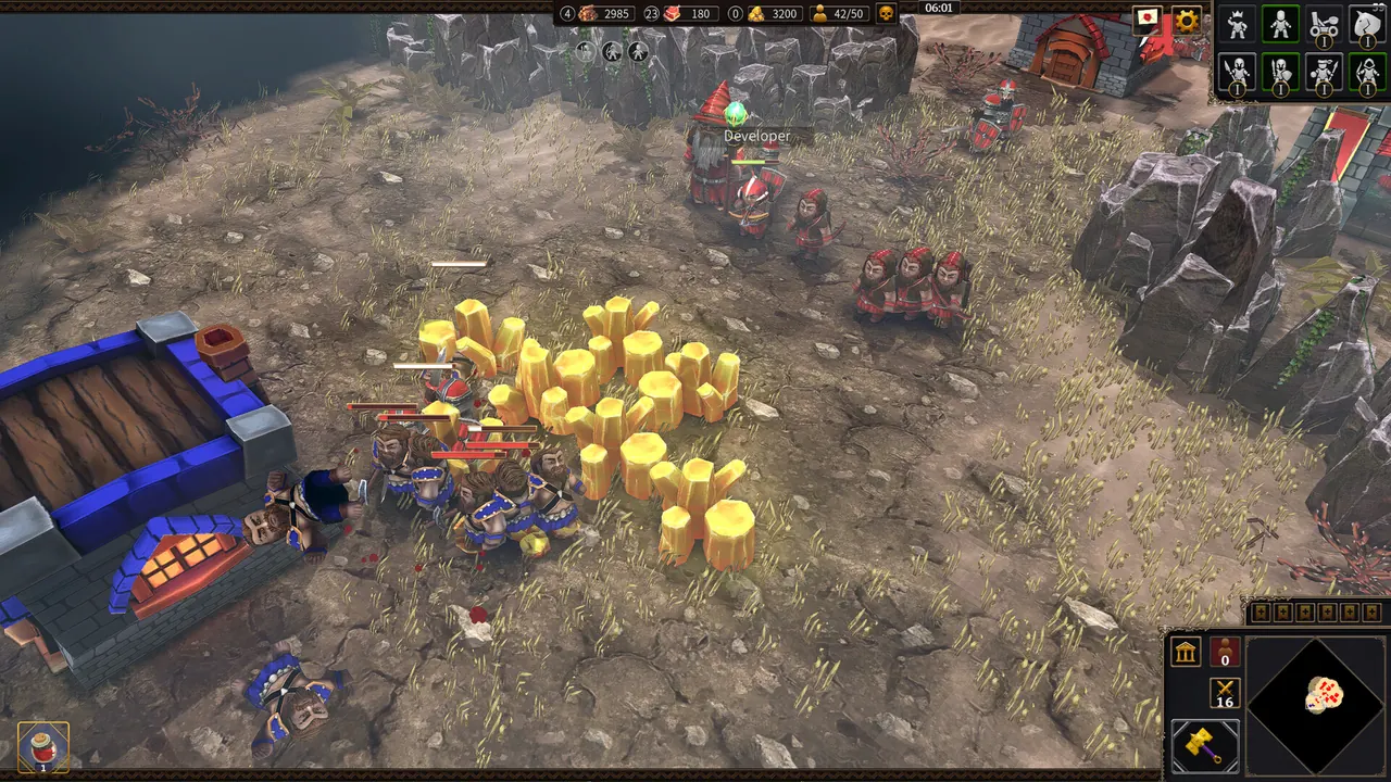 Blaze of Empires: villagers gathering gold