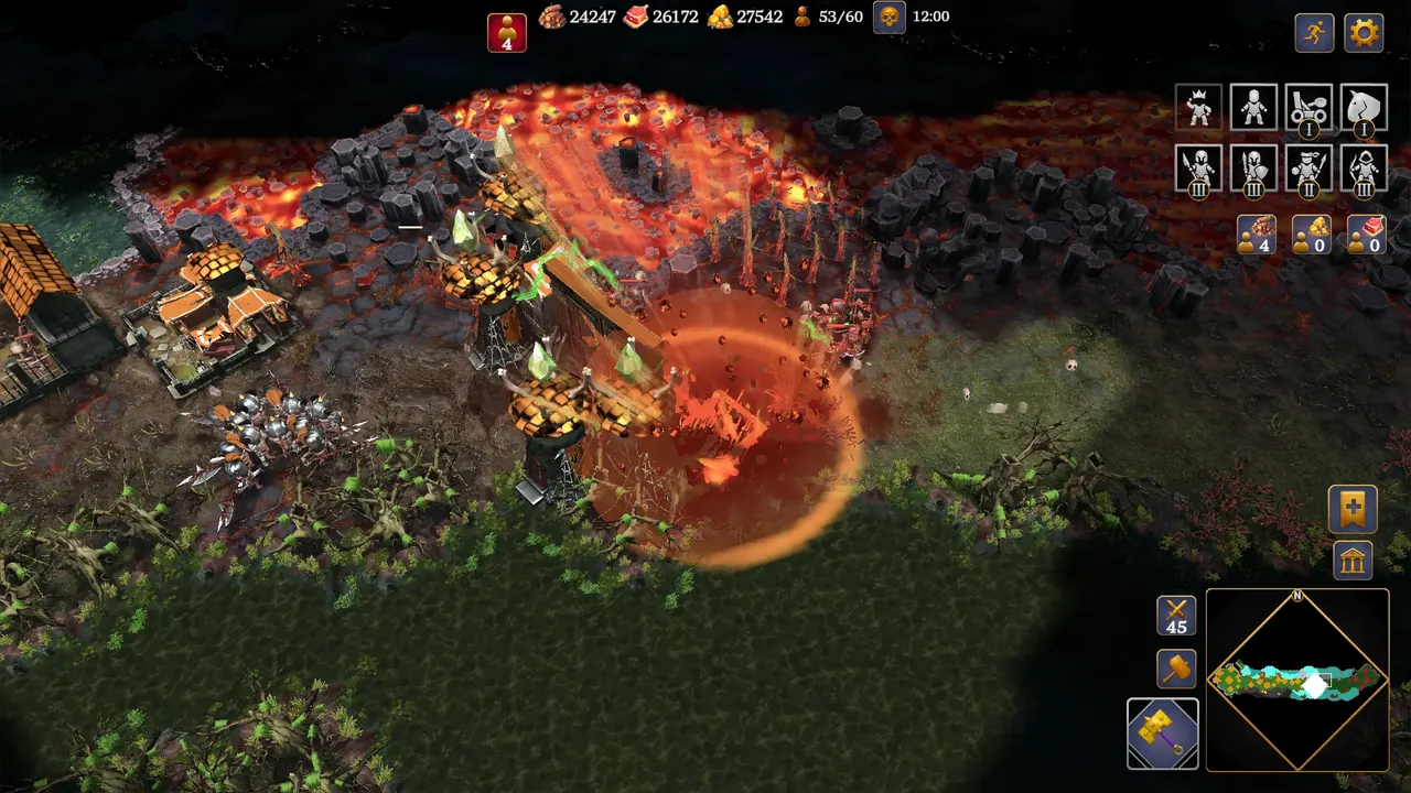 Blaze of Empires: area attack on a lava field